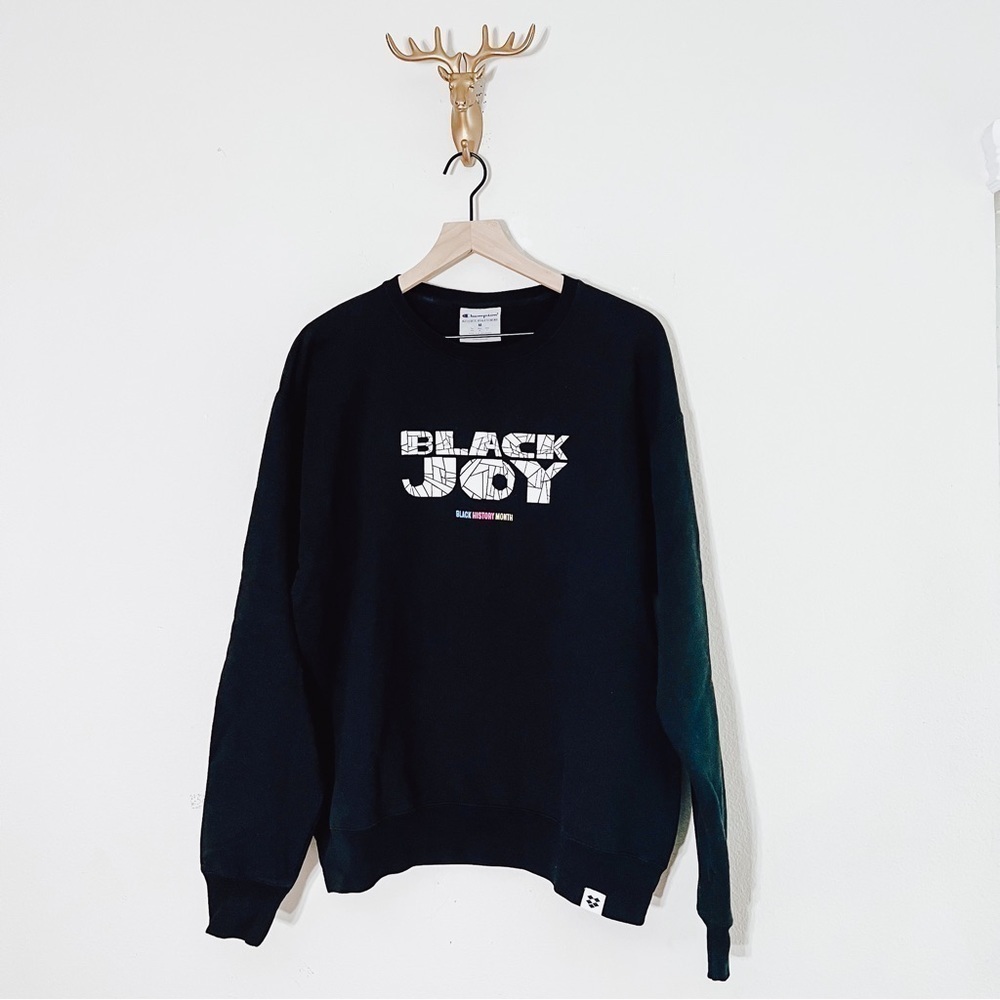 Champion Men’s Black “Black Joy” Sweater Size Medium